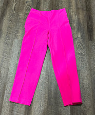 Zara Hot Pink Solid Women’s Dress Pants Tapered Medium Visible Seam picture