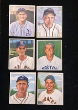 1950 Bowman Ed Stanky 29 Alex Kellner 14 McDermott 97 Tipton 159 Hopp 122 6 Lot  picture