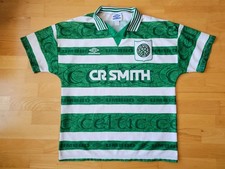 Vintage 1995-97 Celtic FC Umbro Home Jersey CR Smith Made in UK Shirt Large picture