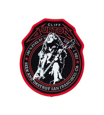 Cliff Burton Exclusive Woven Patch Metallica Slayer Megadeth Anthrax Red - NEW picture