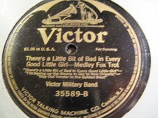 1916 RAGTIME A Little bit of Bad in Every Good Girl VICTOR MILITARY BAND 35589 picture