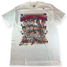 Vintage 1995 Atlanta Braves World Series Champions Caricature Shirt  AN62531 picture