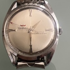 Waltham Shockresistant 17J Waterproof Shock-Resist Manual Wind Silver Dial picture