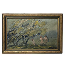 Vintage Signed Oil Painting of Impressionist Landscape picture