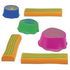 edxeducation Step-a-Trail - 6 Piece Backyard Obstacle Course for Kids - Indoo... picture