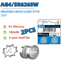 2PCS-10PCS 1.55V AG4 Button Batteries 377 SR626 SR626SW Cell Coin Alkaline Batte picture