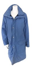 Vintage L.L. Bean Womens Pale Puffer Blue LL Wool Lined Coat Jacket Large picture