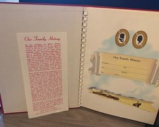 Vtg Our Family History Book 1954 American Pioneers Family Tree HC Spiral Unused picture
