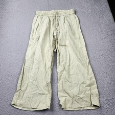 J. Crew Wide Leg Seaside Pants Womens Medium Green 100% Line Stretch Waist picture