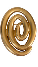Vintage 50s Gold Statement Brooch Chunky Abstract Spiral Swirl Glam Pin 2