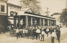Bennington VT  Main St Stores Berkshire Hills Trolley 1907 RPPC  Postcard COPY picture