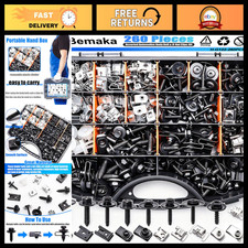 260Pcs U Nut Clips & Automotive Fender Bolts Kit, Car Body Fasteners, M4.2 M6 M8 picture