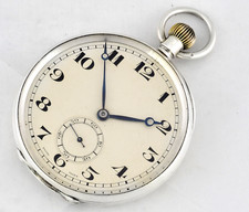 Antique MOERIS  15 Jewels Ultra Slim Sterling Silver Pocket Watch Near Mint 1924 picture