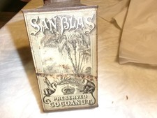 ANTIQUE RARE GOLDEN CROWN SAN BLAS PRESERVED COCOANUT TIN. PHILADELPHIA PA. picture