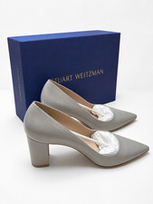 NIB Stuart Weitzman | Laney 75 Gray / Caviar Pointed Pump Heel - Size 9 B picture