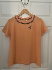 Talbot Traveler Vintage 1960’s Original Womens L Orange Dacron Floral Accent Top picture