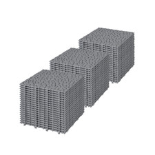 60pcs 12 x12 Inch Gray Interlocking Deck Tiles Plastic Anti-slip Bathroom Shower picture