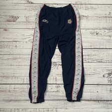 Vintage 90s Atletica Chivas De Guadalajara Lined Track Pants Navy Size Medium picture