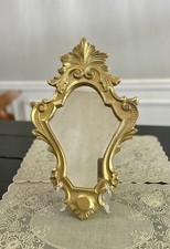 Vintage Italian Florentia Gold Gilt mirror ornate Baroque Rococo Made in Italy picture
