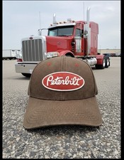 Authentic Peterbilt Brown & Red Embroidered Strapback Cap Hat - By The Game NWT picture