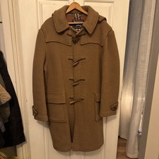 Vintage Men's Burberrys England Specialty Wool Duffle Coat Nova Check Sz 48 Reg picture