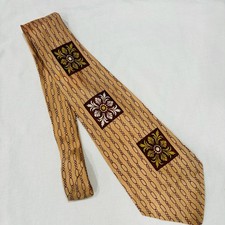 Wilshire True Vintage 40s 50s Silk Rayon(?) Neck Tie Geometric Rockabilly Print picture
