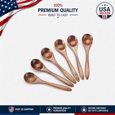 Elegant 6PCS Handmade Wooden Teaspoons - Perfect for Cooking and Serving picture