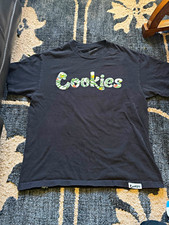 Cookies SF Black Logo Graphic Print Cotton Crewneck Tee Regular Fit L Tagless picture