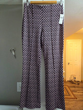 Maeve by Anthropologie Women’s Black White Geometric Dress Pants Pleated XS picture