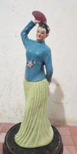 Chinese Cultural Revolution Porcelain beautiful woman Figure Statue A23 picture