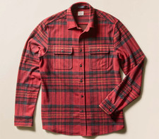 Faherty Legend Sweater Shirt Red Cedar Plaid Men's Size Medium NWT $178 Fall picture