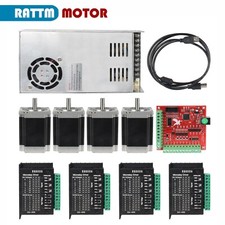 US SHIP】4Axis CNC Kit Nema23 Stepper Motor+TB6600 Driver+Mach3 Card+Power Supply picture