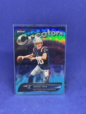 2025 Topps Finest - Creators Drake Maye #CR-21 Sky Blue Refractor /150 picture