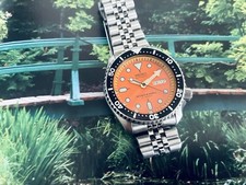 Rare 2005 Orig Japan Seiko SKX011J  7S26-0020 w/Orange Dial,Auto. 21J Diver  A+ picture