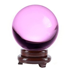 Amlong Crystal Meditation Divination Sphere Crystal Ball with Wood Stand picture