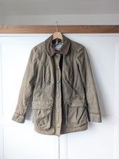 Joules Wax Jacket Size 12 Brown Khaki Cotton Field Utility Country Heritage picture