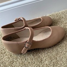 Capezio Tele Tone Tap Shoes neutral traditional strap women’s size 5.5 picture