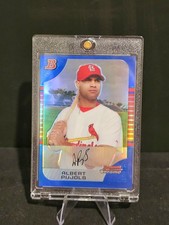 2005 Bowman Chrome Blue Refractor #105 Albert Pujols #'d 001/150 FIRST PRINT HOF picture