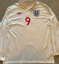 Rare England 2009-10 Player Issue Match Worn Issued Umbro No 9 Home Shirt picture
