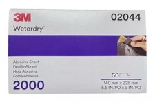 3M 02044 Wetordry Abrasive Sheet 2000 Grit 5 1/2 in x 9 in (50 sheets) 3M 2044 picture