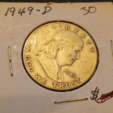 1949 D Franklin Half Dollar 50C Denver 90% Silver Business Strike KM#199 picture
