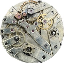 Antique 46mm Dead Beat Second 27 Jewel Key Wind Pocket Watch Movement Swiss picture
