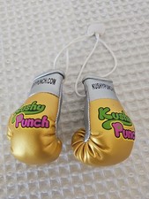 Kushy Punch Boxing Gloves Mini Car Mirror Hanger Gold Gloves New picture