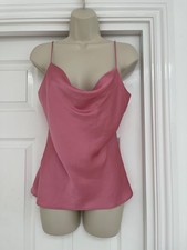 Zara Silky Satin Pink Draped Top Size XS picture