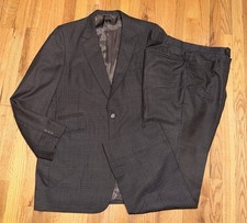 Vintage Bespoke 48L Unfinished Sleeve Full Canvas Brown Glenn Plaid 2-piece Suit picture