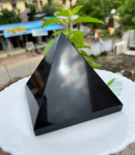 Large Shungite Polished Crystal Pyramid EMF Protection Anti Radiation 65-75MM picture