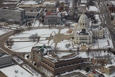 Photo:St Paul Minnesota 2020 Aerial View Downtown Minnesota Capitol Winter picture