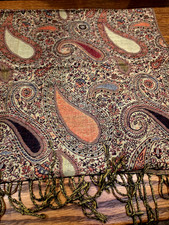 Vtg Pashmina Fringed Large Scarf/Sari-Cashmere/Silk  66