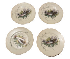 4 Vintage D&C Delinieres & Cie Limoges Fish Plates picture