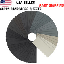 48pcs Sandpaper Sheets Assortment Sand Paper Wet Dry 120 to 5000 Grit Wood Metal picture